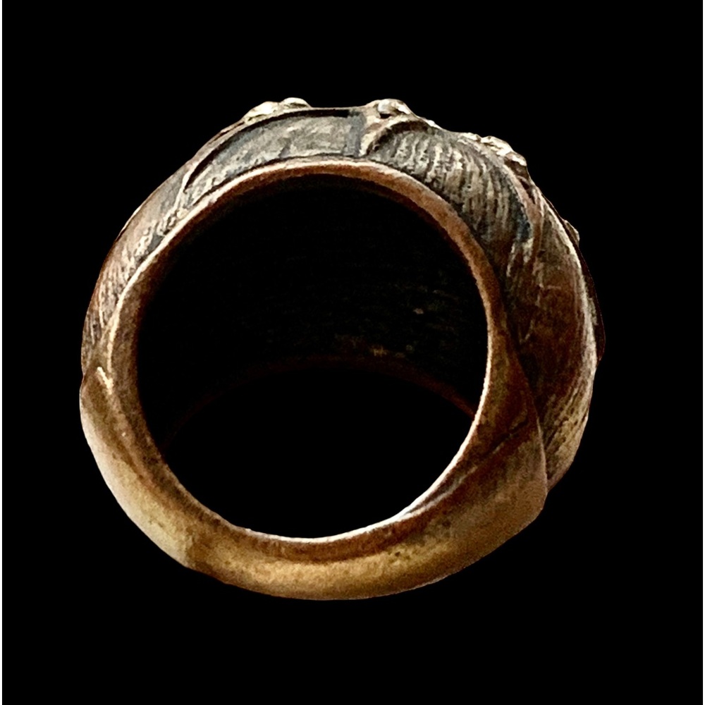 Unique Clear Crystal Star Woodland Brass Ring Unisex Mens Jewelry Women’s Ring - Picture 7 of 11